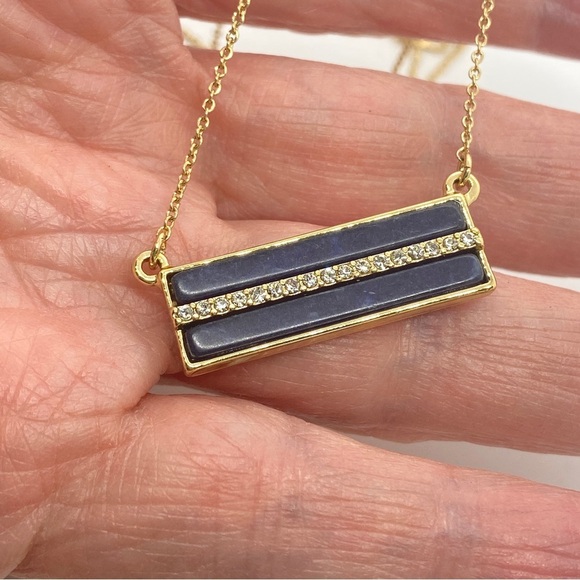 BAUBLEBAR Goldtone Bar Rhinestone Necklace - Picture 1 of 7